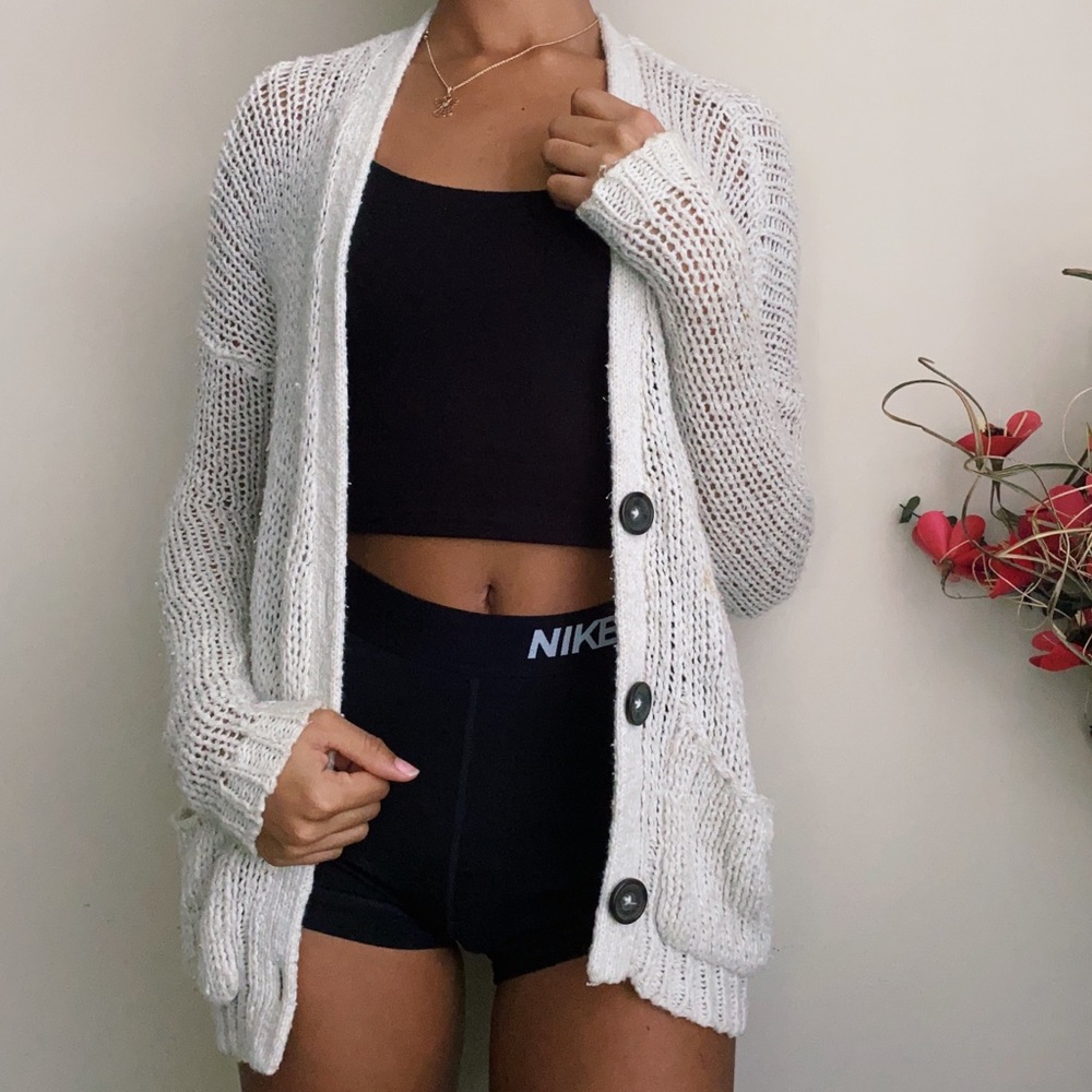 Cream Cardigan with Buttons from Hollister💗